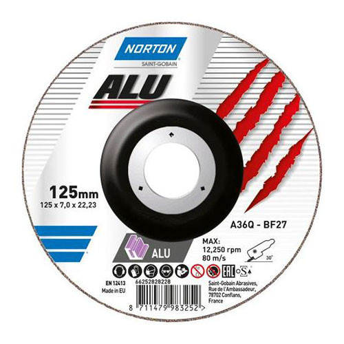 Зачистной круг по аллюм. Norton A1 125x7.0x22.23 A36Q-27 66252828228