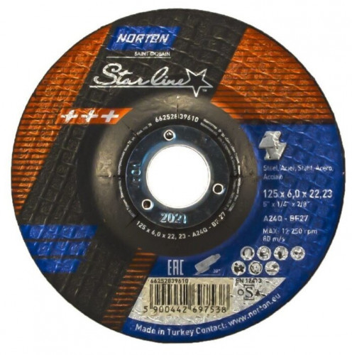 Зачистной круг по мет.,NSL 27, 125х6,0х22,23, 80 m/sec 66252839610