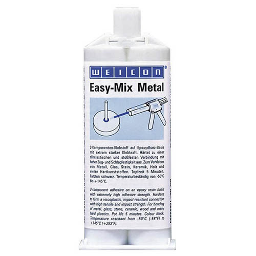 Эпоксидный клей затвердевающий 5 минут, серый WEICON Easy-Mix Metal (50 мл) wcn10652050